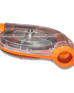 Corner 90° PA6 GF30 / transpar + wheel cast iron cpl DR1500